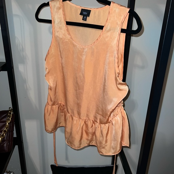 Satin Blouse with Peplum and drawstrings by Target Brand Mossimo size small - Picture 2 of 4